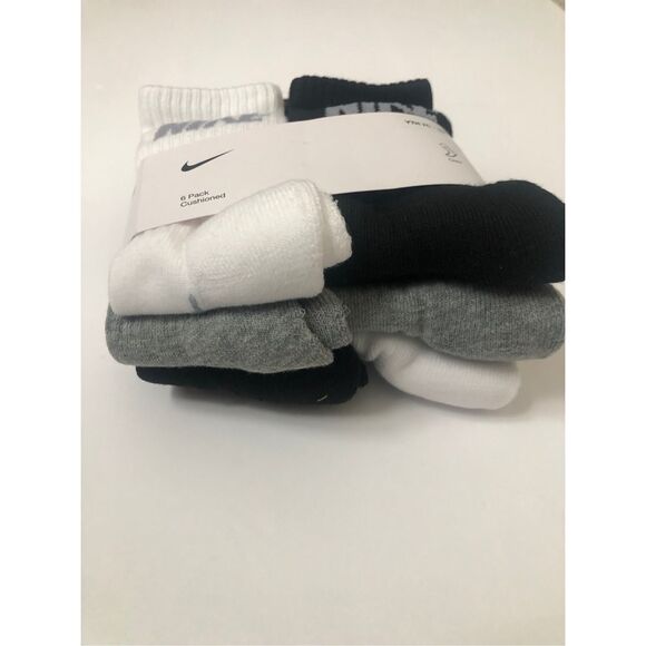 Nike Boys Cushioned Crew Socks 6 Pack (Grey/White/Black) size 7C-10C - Picture 6 of 6